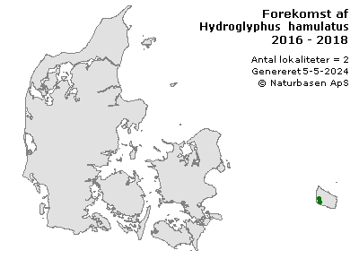 Hydroglyphus hamulatus - udbredelseskort