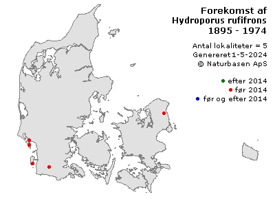 Hydroporus rufifrons - udbredelseskort