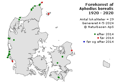 Aphodius borealis - udbredelseskort
