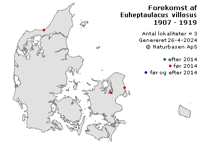 Euheptaulacus villosus - udbredelseskort